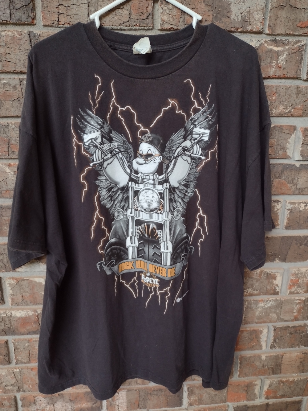 Delta Pro Weight Popeye Cycle Club Rock Will Never Die T-Shirt 2010 Black Sz 3XL